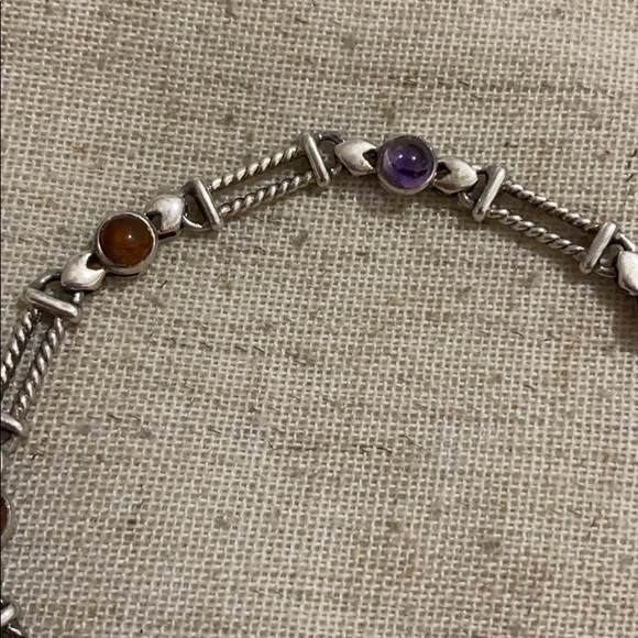S s Baltic ember and amethyst stone bracelet - Picture 3 of 4